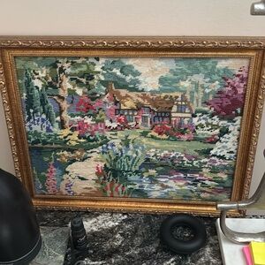 Needlepoint landscape